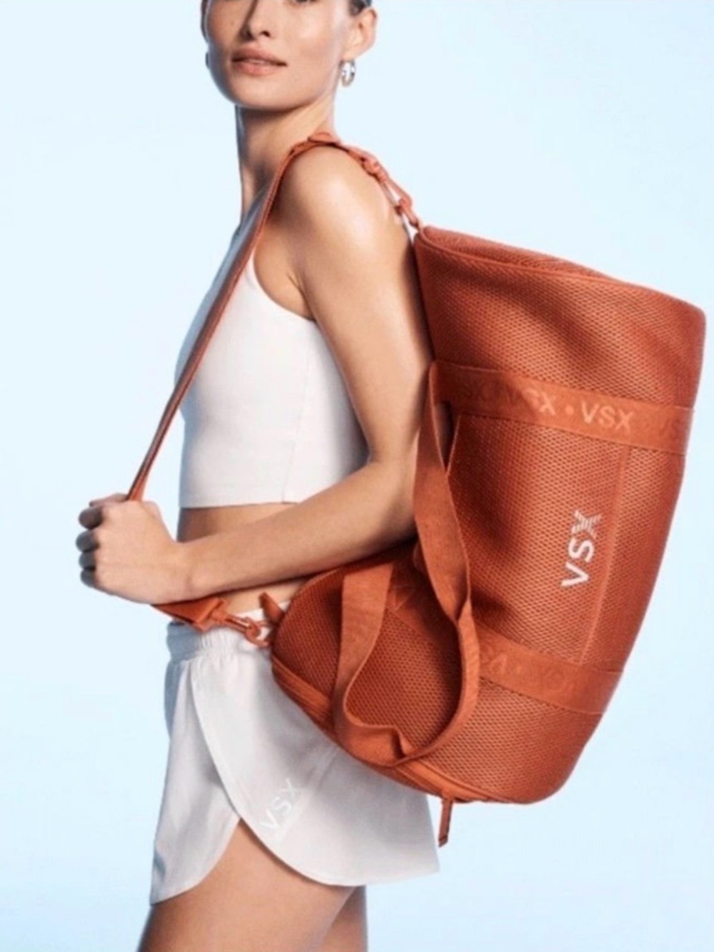 Victoria’s Secret VSX Burnt Orange Mesh Convertible Duffel Backpack